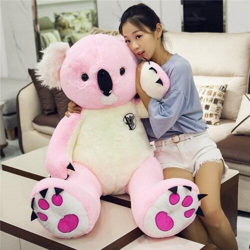 Stuffed fillings toy large 120cm lovely pink koala plush toy soft doll throw pillow Christmas gift w0722