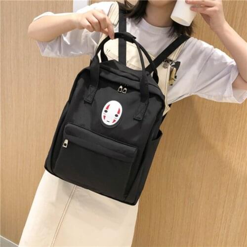 2021 Nylon No Face Man Backpack Bags Unisex Waterproof Travel Bags for Man Women Japanese Anime Spirited Away Boys Schoolbag