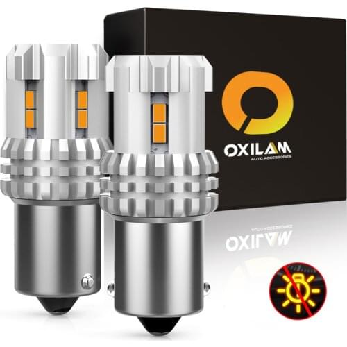 OXILAM 2Pcs P21W LED CANBUS Error Free BA15S 1156 LED Bulb Turn Signal Lamp Stop Tail Reverse Parking Light DRL Driving Lamp 12V