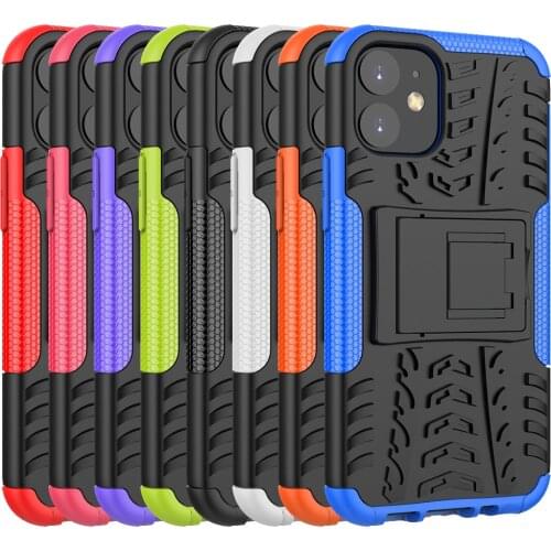 For iPhone 12 11 Pro Max Rugged Armor Case 2 in 1 TPU + PC Cover Shockproof Cases for iphone XR XS Ma 8 7 6s 6 Plus Back Cover