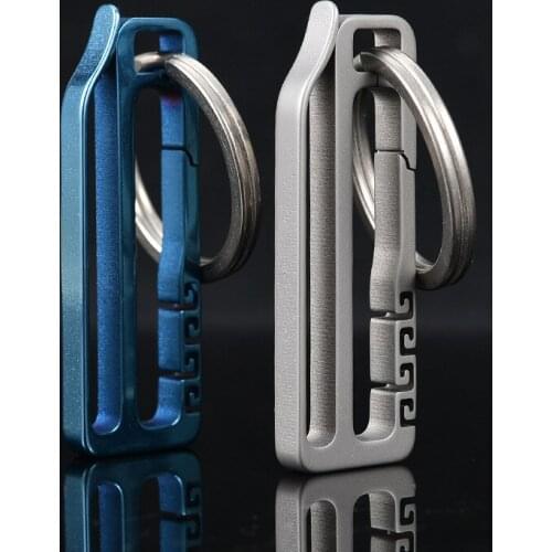 Titanium Alloy Keychain Buckle Mens Waist Hanging Ring EDC Belt Buckle Outdoor Tool