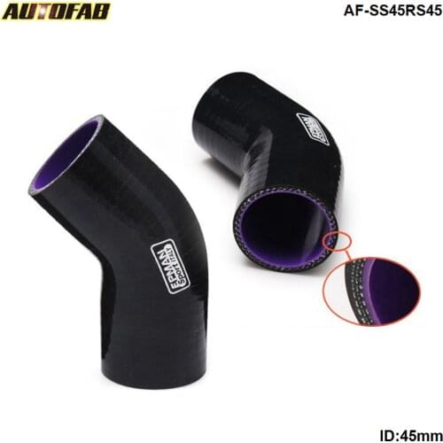 45 Degree Silicone Hose Elbow Bend 45mm Black Rubber Coolant Radiator Pipe For Honda 94-97 Accord AF-SS45RS45