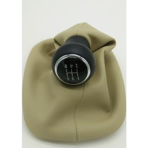 SKTOO For 1998-2004 VW Passat B5 B5.5 5-Speed Gear Shift Knob Gaitor Leather Boot Beige