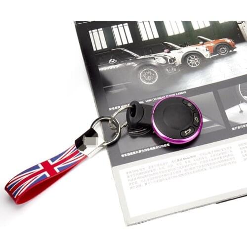 Union Jack Rubber Car Key Chain Ring Holder Keychain For Mini Cooper JCW R50 R53 R55 R56 R61 F56 F57 F60 Countryman Accessories