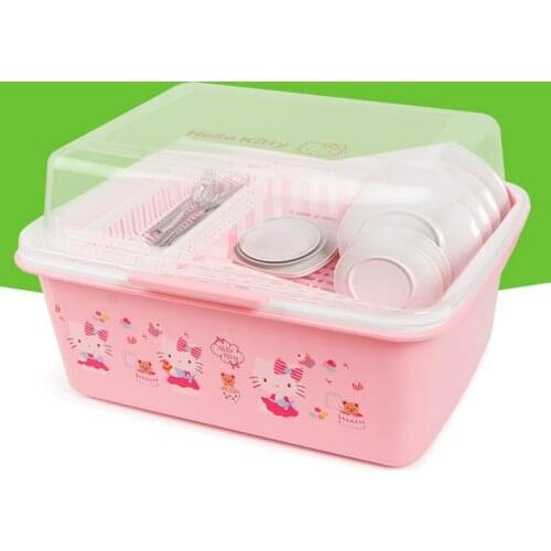 Dish Drying Rack Pan Organizer Kitchen Sink Organizer Bowl Storage with Lid Sink Drying Rack Dishes Plates Storage