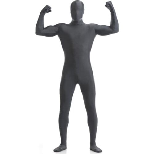 Dark Gray Spandex Fullbody Zentai Suit Catsuit Freeshipping Halloween Cosplay Costume