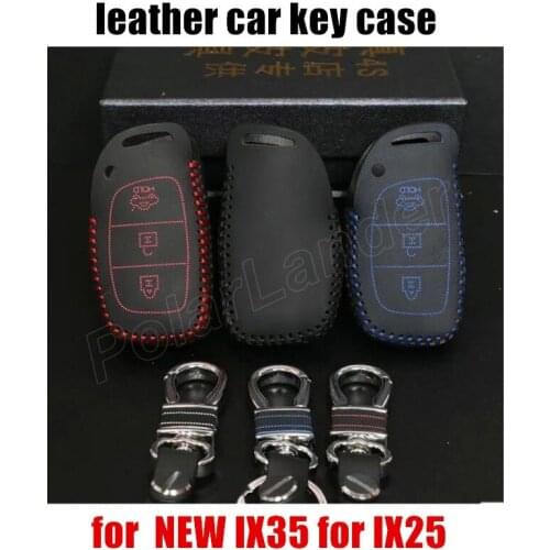 Only Red factoty price car key case fit for HYUDNAI NEW IX35 IX25 car key case sewing Hand car styling genuine quality leather
