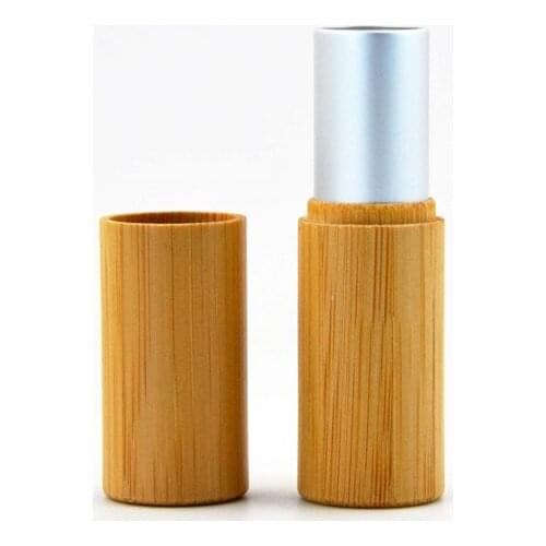 5G Lip Stick Tube Bamboo Shell Natural Health Plastic Liner DIY Empty Cosmetic Container Portable Stick Concealer Lipgloss Tube