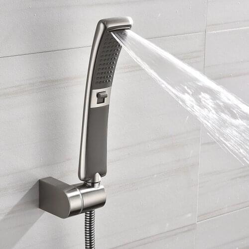 High Quality Bathroom Square ABS Brushed Bathroom High Pressure Hand Shower Set With Shower & Hose Bathroom Accessories