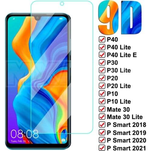9D Anti-Burst Tempered Glass For Huawei P30 P40 Lite E Protective Glass P20 Pro P10 Plus P Smart Z S 2019 2021 Screen Film Case
