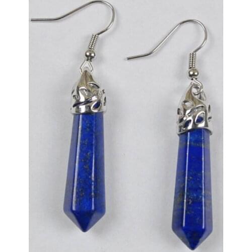 Lapis Lazuli Beads Dangle Earrings Women Jewelry For Woman Gift T128