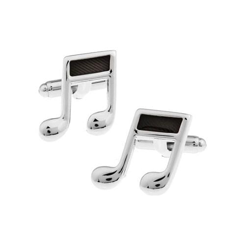 1 pair Fashion Cufflinks Black Color Novelty Brass Musical Note Design