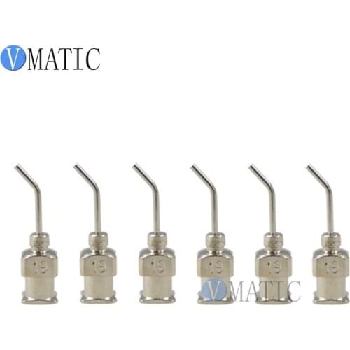 Free Shipping 12Pcs 19G 45 Degree Bent Stainless Steel Dispensing Needle 1/2 Inch