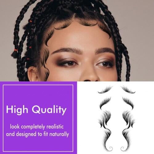 12Pcs/Set Hair Tattoo Stickers Waterproof Hair Styling Ultra Thin Curling Hair Edge Baby Hair Stickers for Beauty