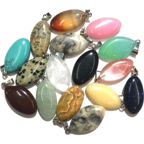 2Pcs Natural Stone Charms Malachite Crystal Agates Opal Pendants For DIY Necklace Jewelry Making Size 14x24mm Wholesale