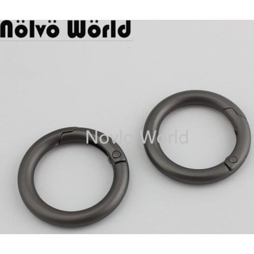 Nolvo World 5-20-100pcs 25mm 1" matte gunmetal metal O ring spring ring key ring decorative buckle diy hardware accessories