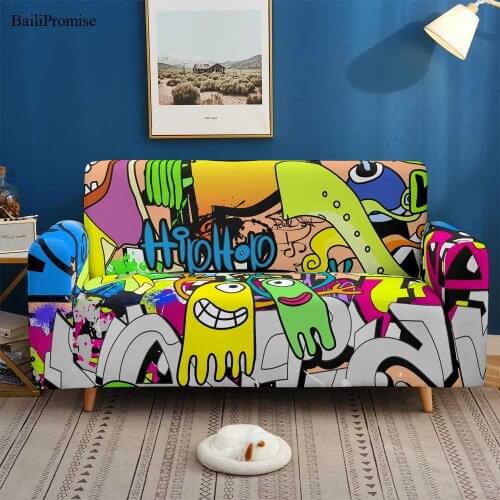 2020 new fashion design 3D printed universal sofa cover living room L-shaped sofa cover segmented elastic strechable sofa cover