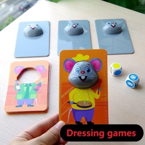 Cute Kids Jigsaw Puzzle mouse Change Clothes Games Play Set with Storage Box Early Educational Toys 24 pcs