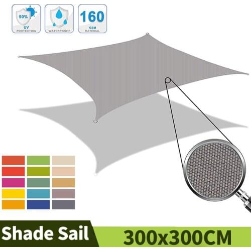 3x3M Square Outdoor Shady Awnings Garden Balcony UV Block Furniture Shade Sail Patio Swimming Pool Waterproof Sun Shelter