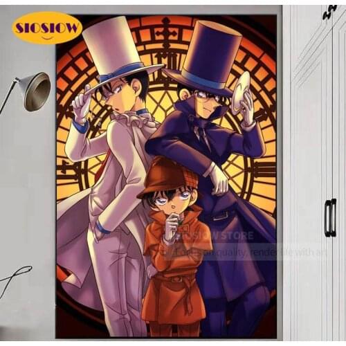 5d Diy Diamond Painting Cross Stitch Japanese Anime Detective Conan Full Round 3d Diamond Mosaic Embroidery Decor Home Room Teen