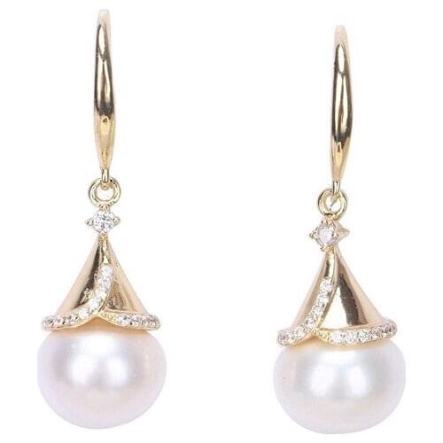 925 Tremella Hook Simple atmosphere, versatile drop shape, pearl earrings, free shipping