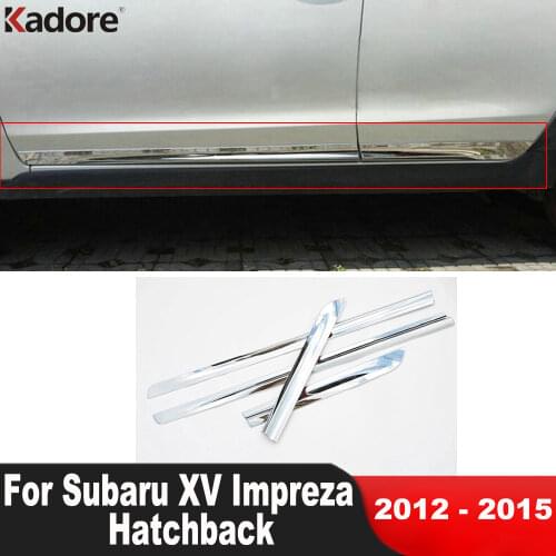 For Subaru XV Impreza Hatchback SUV 2012 2011 2012 2013 2014 Chrome Car Accessories Side Door Body Moulding Sill Protector Trim