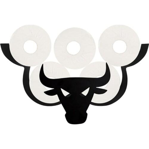 Black CattleToilet Paper Holder Vertical Bathroom Iron Storage Standing Crafts Ornaments Kitchen Paper Roll Holder Decor