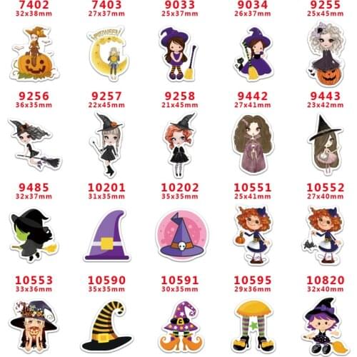 Choshim brand 10 Pcs Cartoon Halloween Planar Resin Flatback for DIY hairbow Accessory Decoration PR 7402