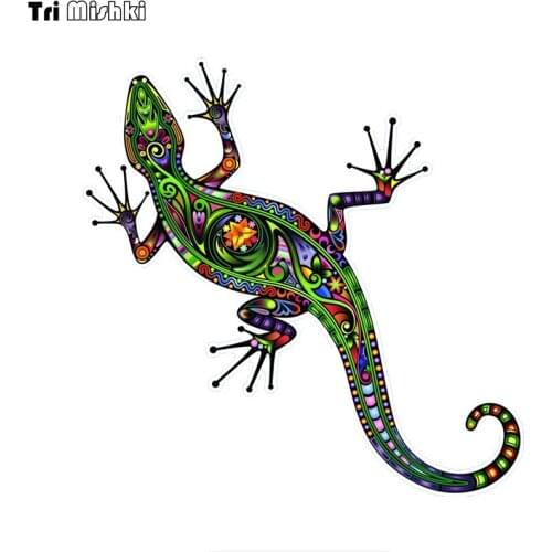 Tri Mishki WCS894 11.4x19cm Colorful gecko car sticker PVC coloful Decals Motorcycle Accessories sticker