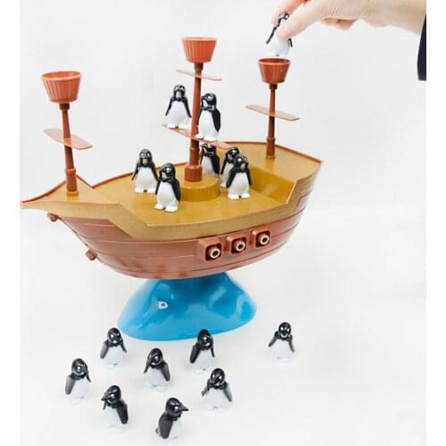 Funny Pirate Boat Penguin Balancing Board Game Desktop Interactive Kids Toy