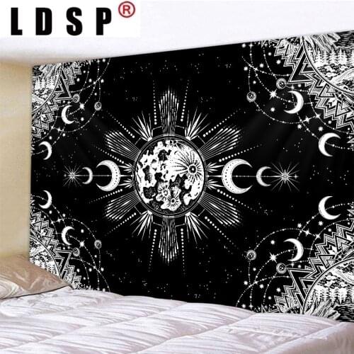 LDSP Tapestry Wall Hanging Moon Mandala Fabric Mural Background Cloth Wall Rugs Towel Beach Blanket Dorm Living Home Decor