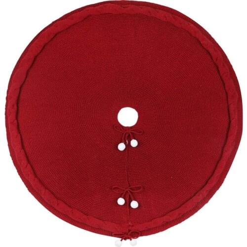 Hot Sale 48inch Large Knitted Xmas Tree Mats Christmas Tree Skirts for Party Home Decoration