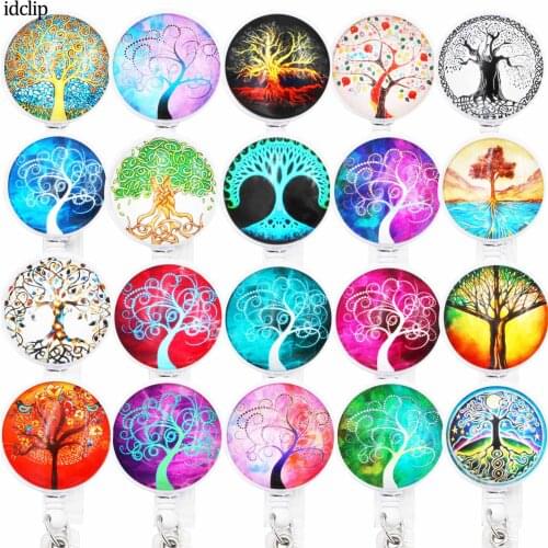 Idclip 1PC ID Retractable Badge Holder with Alligator Clip Life Tree Retractable Cord ID Badge Reel 24 inch