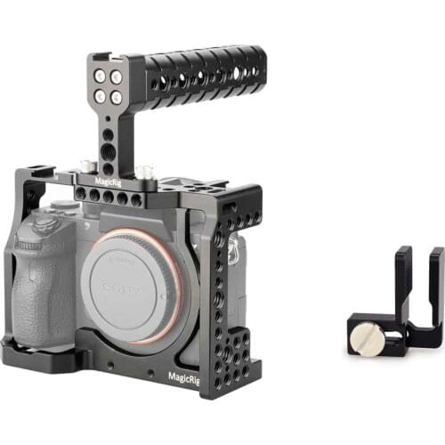 MAGICRIG Camera Cage with Top Handle + HDMI-Compatible Cable Clamp for Sony A7RIII /A7RII /A7II /A7III /A7SII Camera