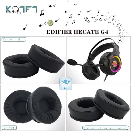 KQTFT Protein skin Velvet Replacement EarPads for EDIFIER HECATE G4 Headphones Ear Pads Parts Earmuff Cover Cushion Cups