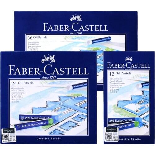 FABER CASTELL Oil pastels 12/24/36 color blue box nontoxic studio soft crayon professional painting oil pastel hand-painted