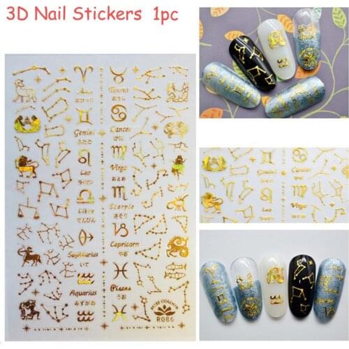 Fashion 3D Nail Sticker Metal Galaxy Star Moon DIY Manicure Transfer Decal God Silver Nail Art Decoration Manicure Tips