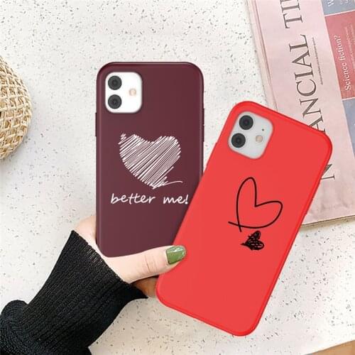 Ottwn Fashion Cartoon Cat Phone Case For iPhone 11 Pro X XR XS Max SE 2020 7 8 Plus 6 6s 5 Love Heart Soft Siliocne Back Cover