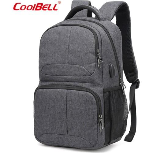 Mens backpack 15.6 "leisure versatile waterproof wear-resistant leisure backpack USB computer Travel Backpack student bag