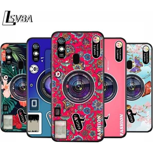 Anti-Fall Soft Black Cover Cute Vintage Camera For Xiaomi Redmi 10X 5G 9C 9A 9 K20 8A 8 7A 7 S2 6A 6 Matte Phone Case