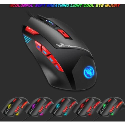 9Buttons USB Wired Gaming Mouse Ergonomic Adjustable 800~6000 DPI LED Light Mice Black Computer Mouse Gamer Mice For PC Laptop