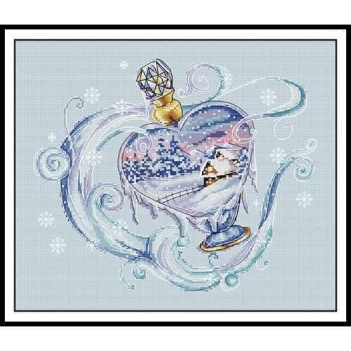 Freezing Season Counted Cross Stitch Embroidery Kit Scenery Patterns 11CT 14CT Printed Canvas DIY Handmade Crafts Needlework Set