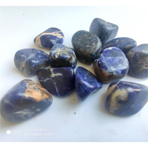 Natural Blue Sodalite Stone Blue-vein Stone Lapis Lazuli Apatite Stone Healing Crystals Gemstone Gem Reiki Beads for Home Decor
