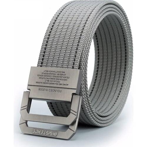 Nylon Casual Belt Men Women Fashion Zinc Alloy Buckle Sliod Strongest Casual Belt Brand Clothing Outdoor Belt HE2653