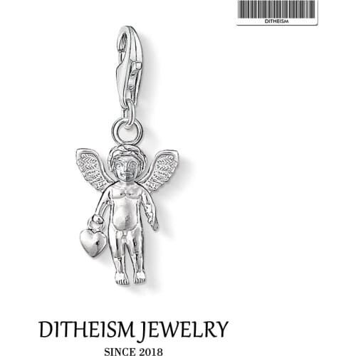 Angel Charms Pendant,2018 Fashion Jewelry 925 Sterling Silver Vintage Lucky Gift For Women Men Fit Bracelet Necklace Bag