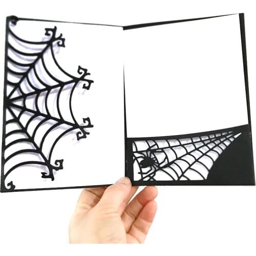 Halloween Spider Web Invitation Card Metal Cutting Dies Stencils for DIY Scrapbooking Decorative Embossing DIY Paper Cards