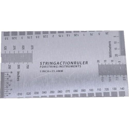Durable Acoustic Electric Guitar String Action Ruler Gauge Tool in/mm for Guitar Bass Mandolin Banjo Measuring Tools 8.9*5.1cm