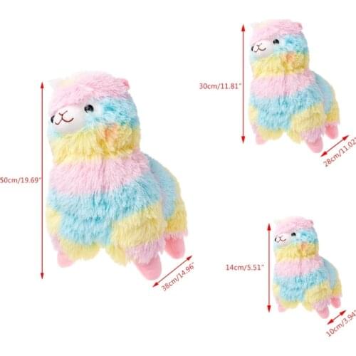 Rainbow Alpaca Plush Toy Lama Doll Cotton Stuffed Animal Toys
