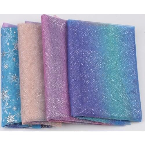 CHEER BOWS 95*150cm 1pc Gauze Mesh Cloth Fabric Gradient Highlights Rainbow Yarn Sheet DIY Dress Supplies Home Textile Patchwork