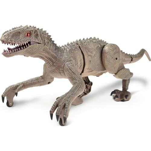 Realistic Dino Remote Control Dinosauria Toy With LED Light Roaring 2.4 Ghz Simulation RC Velociraptor Gift for Kids Boys